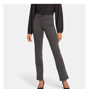 NYDJ Marilyn Straight Leg Ponte Pants in Heather Charcoal